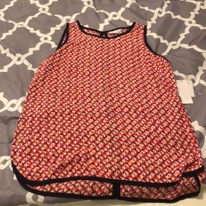 Tropical Sunset sleeveless shirt by Liz Claiborne.